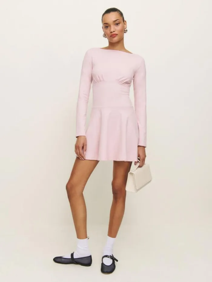 The Reformation Melissa Knit Dress Cherry Blossom 8211 Clothing