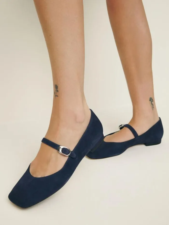 The Reformation Melissa Mary Jane Flat After Hours Suede 8211 Shoes