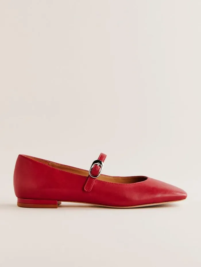 The Reformation Melissa Mary Jane Flat Scarlet 8211 Shoes