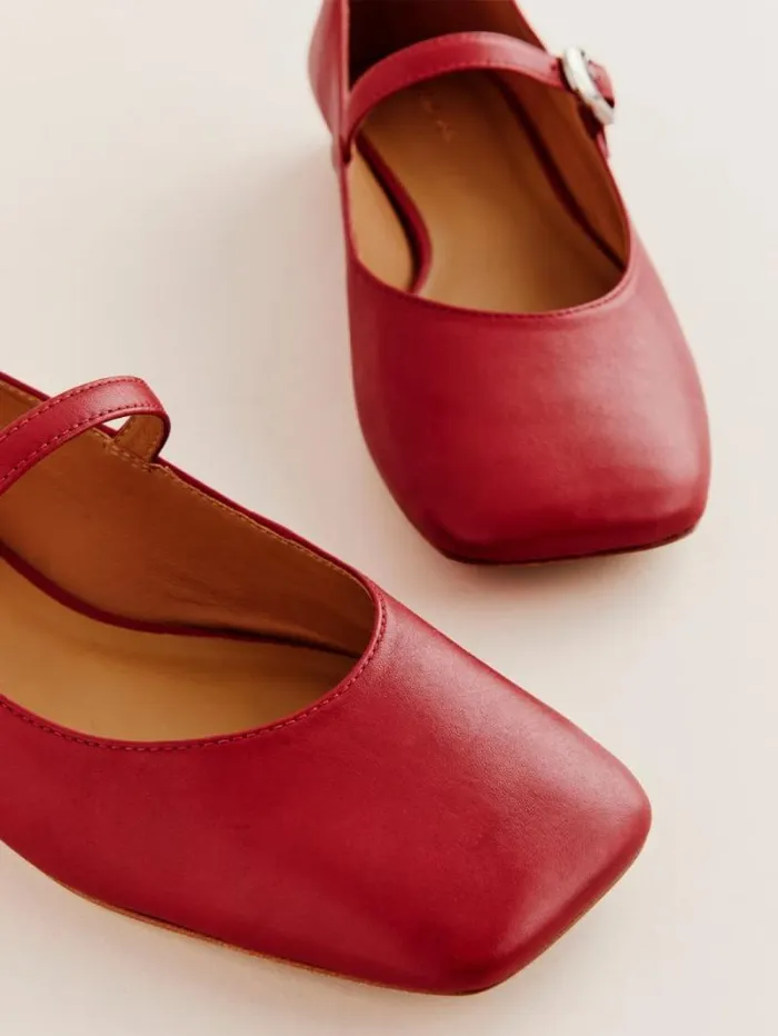 The Reformation Melissa Mary Jane Flat Scarlet 8211 Shoes