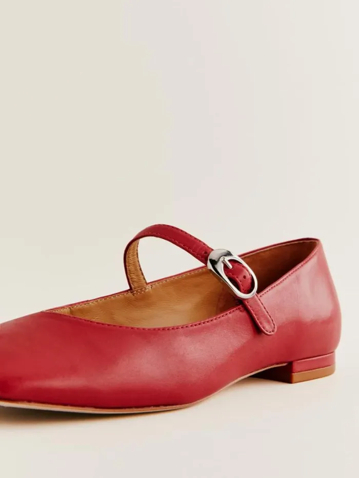 The Reformation Melissa Mary Jane Flat Scarlet 8211 Shoes