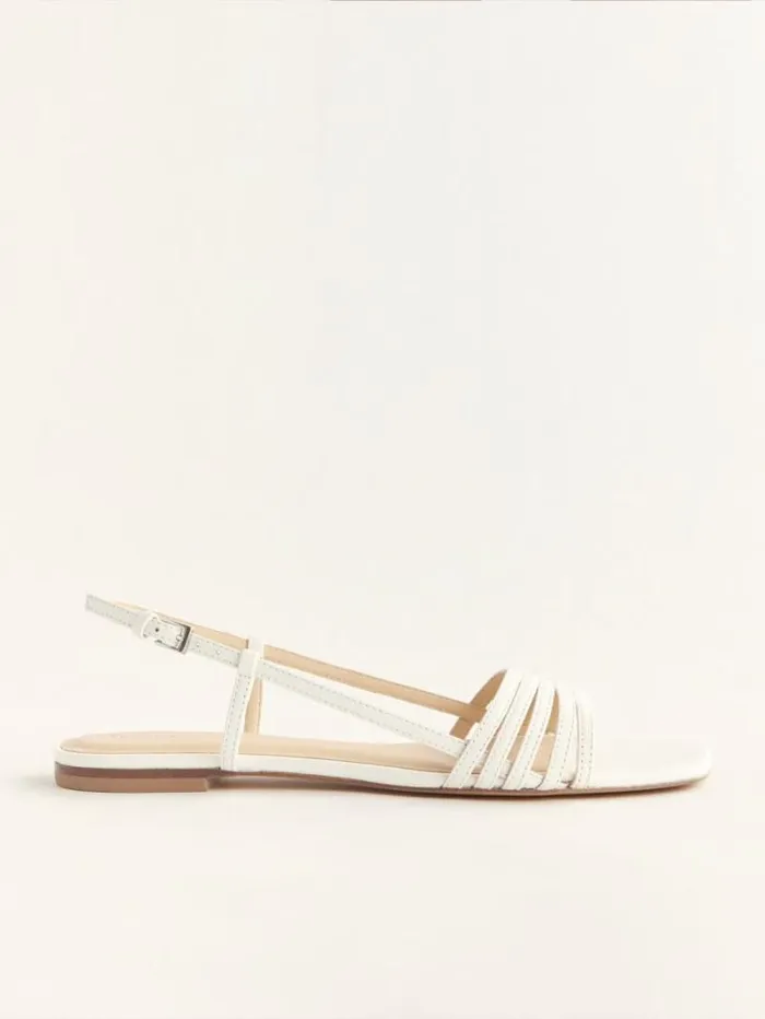The Reformation Millie Lattice Flat Sandal White 8211 Shoes