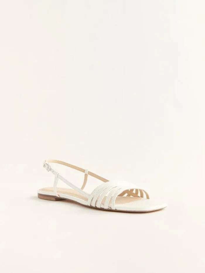 The Reformation Millie Lattice Flat Sandal White 8211 Shoes