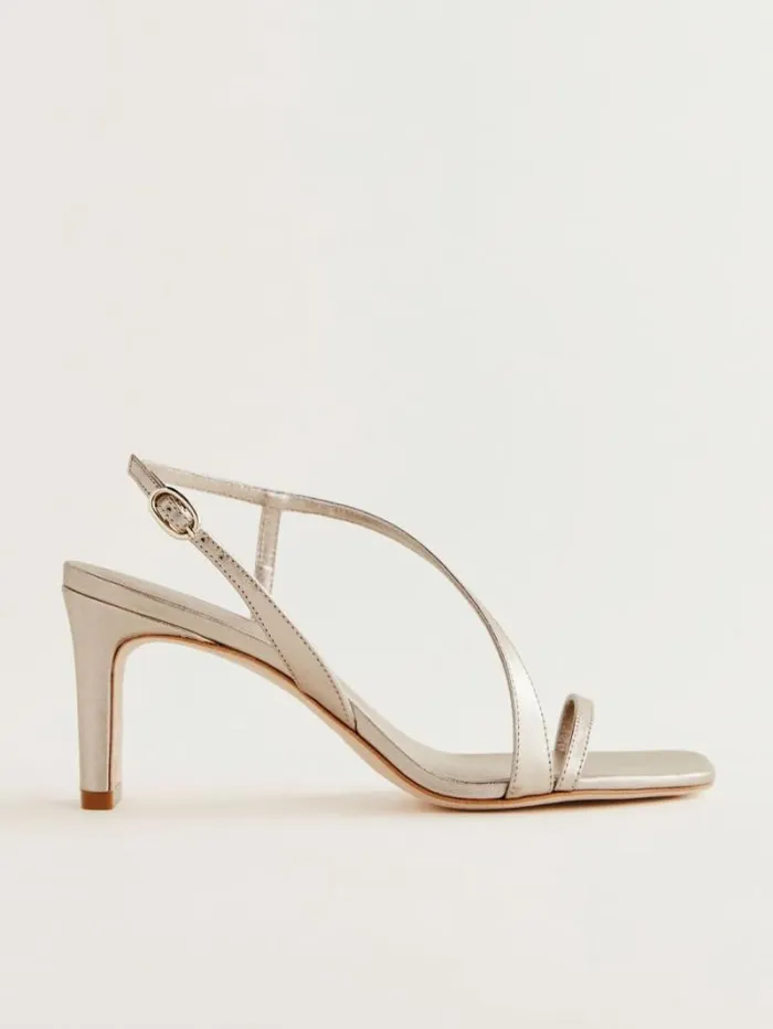 The Reformation Milo Heeled Sandal Golden Haze Leather 8211 WeddingsShoes
