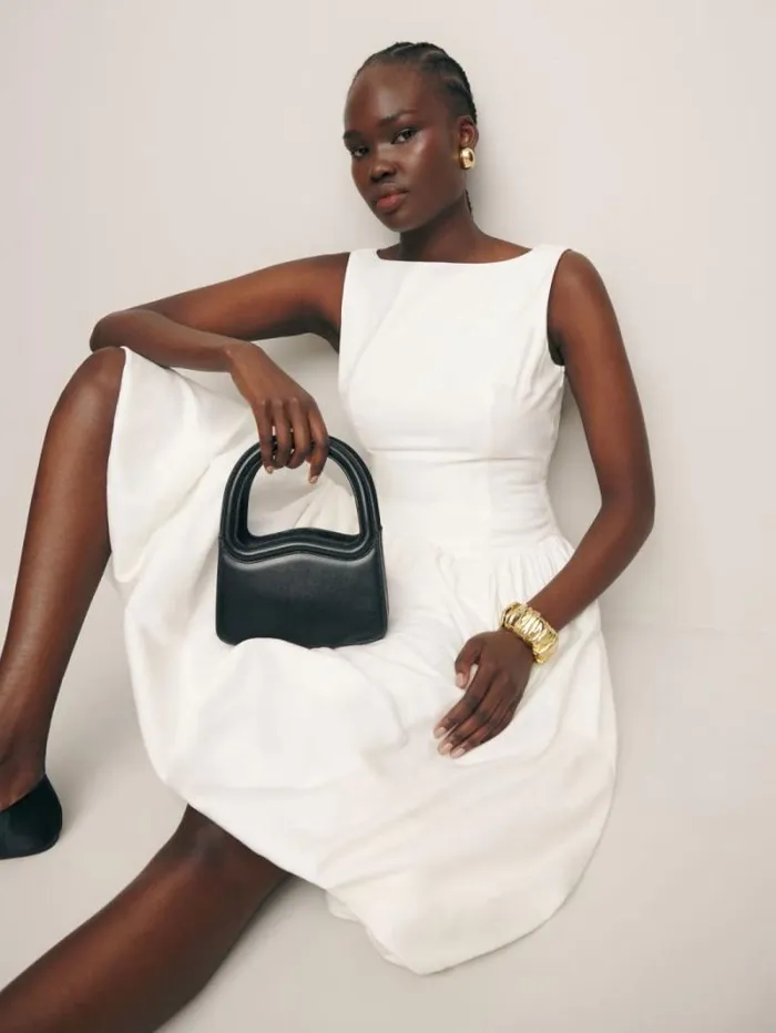 The Reformation Mini Luciana Frame Handle Black Leather 8211 Bags