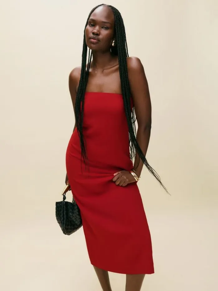 The Reformation Nino Dress Lipstick 8211 Clothing