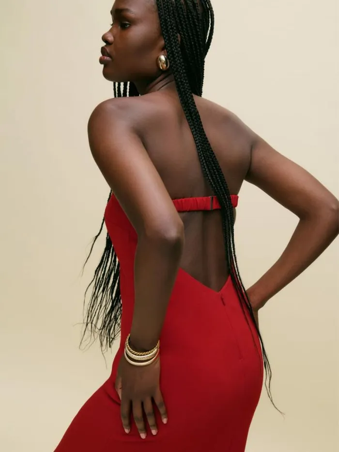 The Reformation Nino Dress Lipstick 8211 Clothing