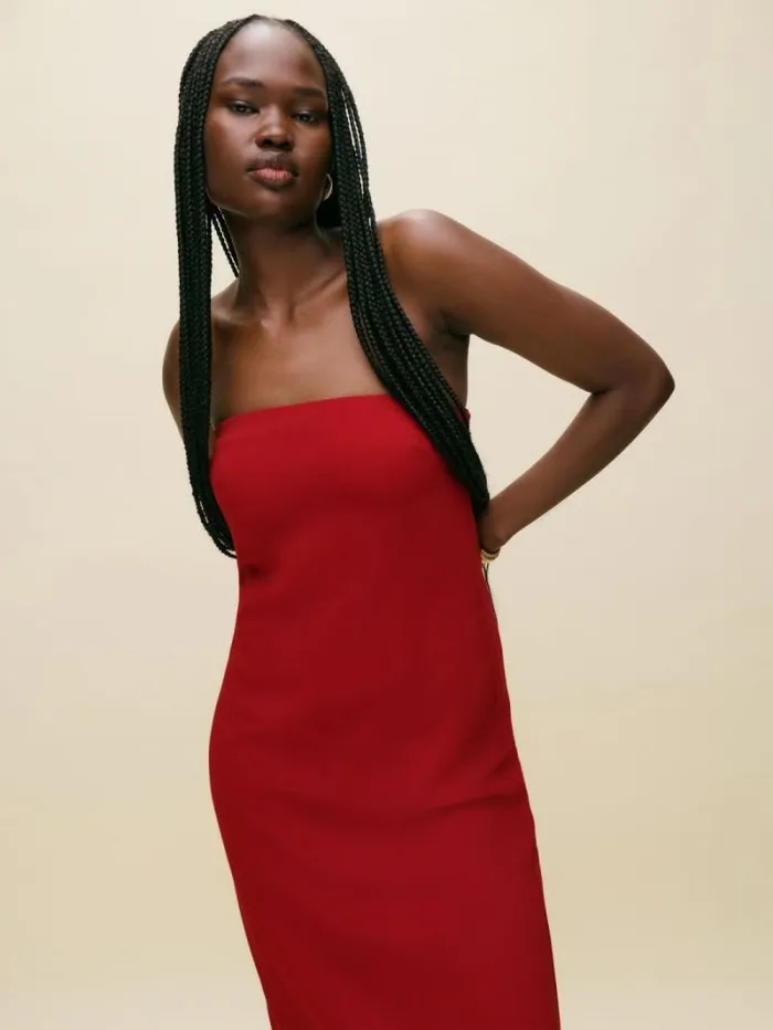 The Reformation Nino Dress Lipstick 8211 Clothing