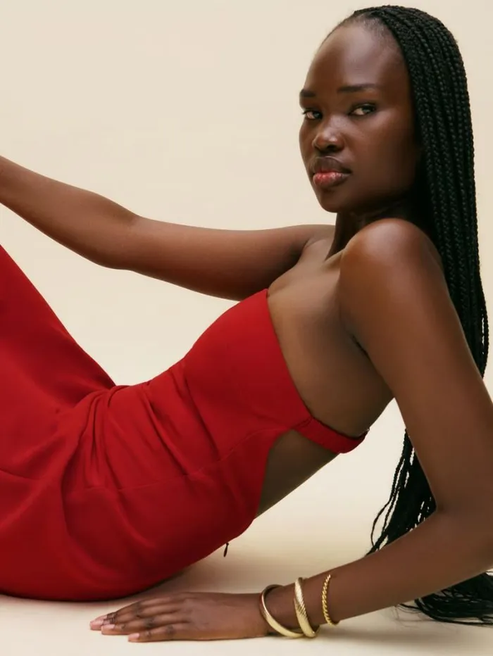 The Reformation Nino Dress Lipstick 8211 Clothing