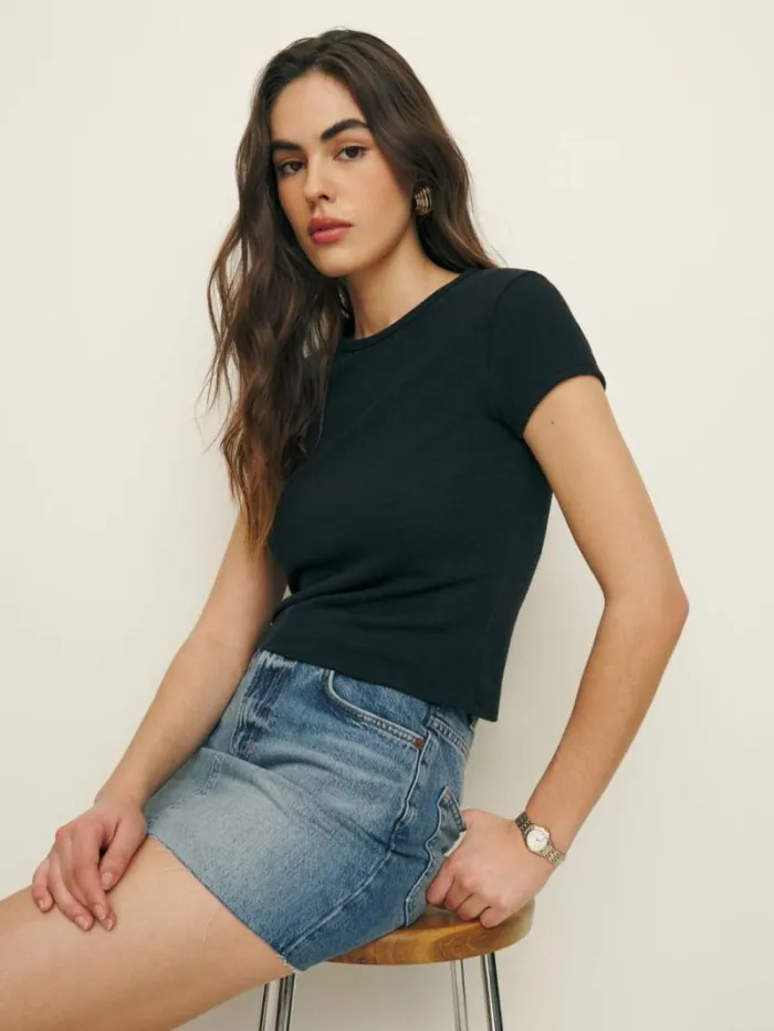 The Reformation Olive Knit Top Black 8211 Clothing