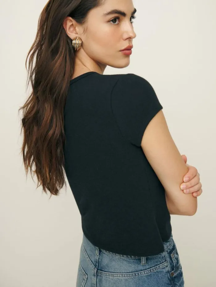 The Reformation Olive Knit Top Black 8211 Clothing