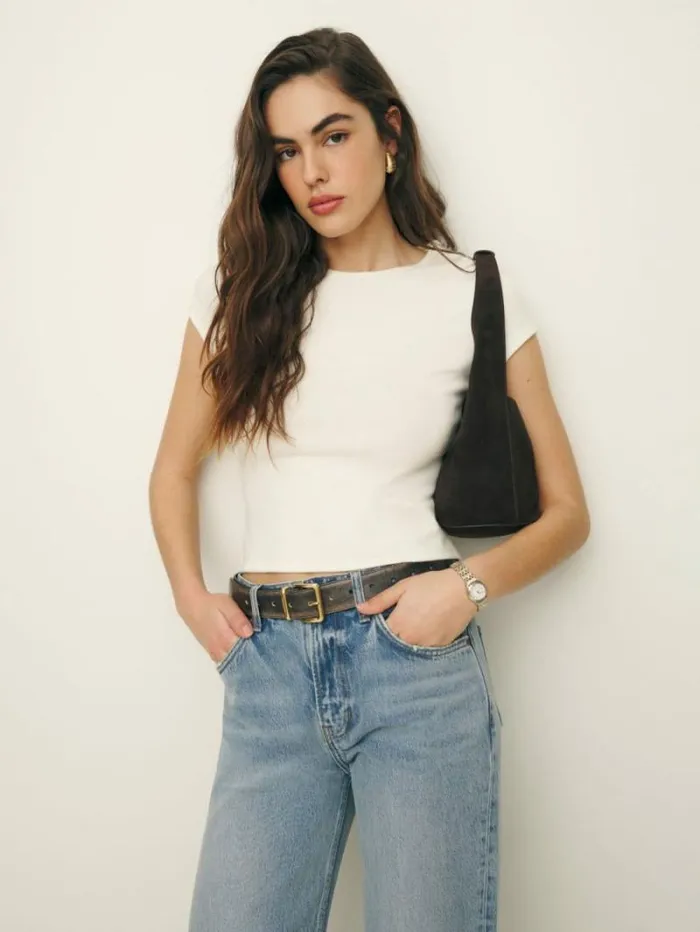 The Reformation Olive Knit Top Fior Di Latte 8211 Clothing