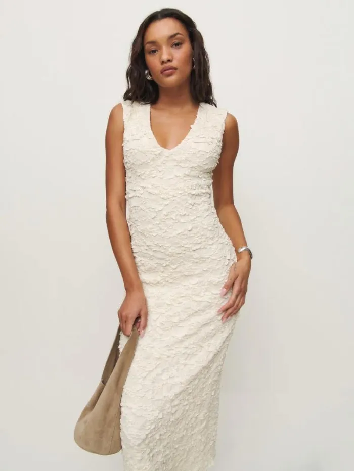 The Reformation Palm Knit Dress Cloud 8211 Clothing