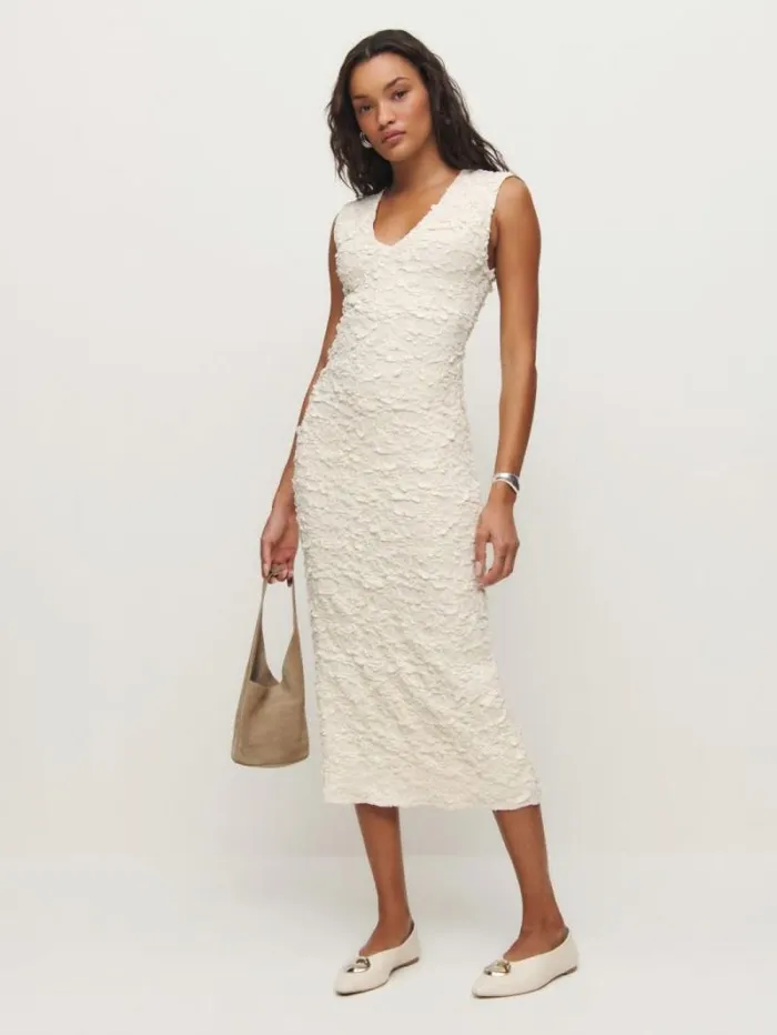 The Reformation Palm Knit Dress Cloud 8211 Clothing