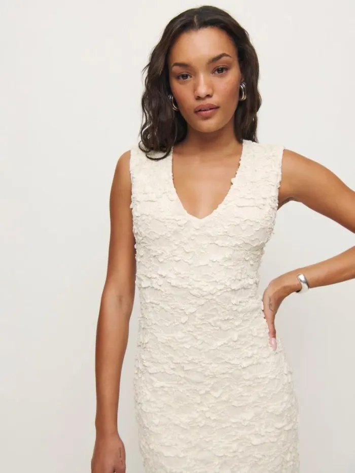 The Reformation Palm Knit Dress Cloud 8211 Clothing