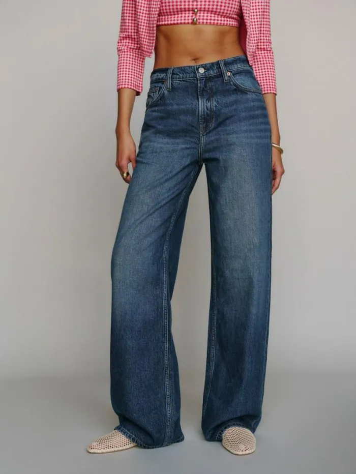 The Reformation Palmer Livedin Baggy Jeans Otter 8211 Clothing