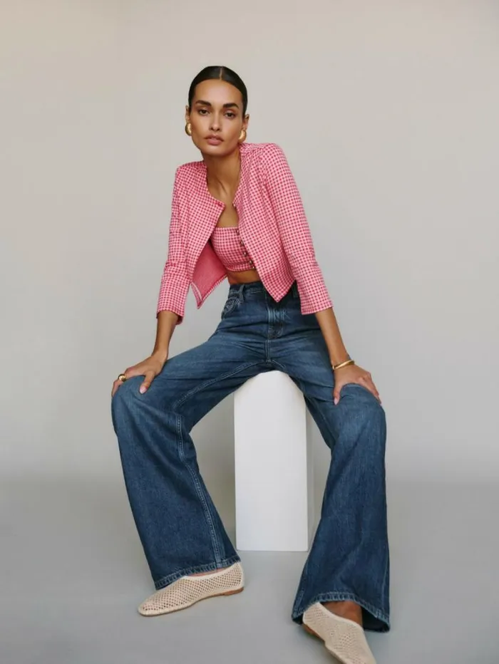 The Reformation Palmer Livedin Baggy Jeans Otter 8211 Clothing