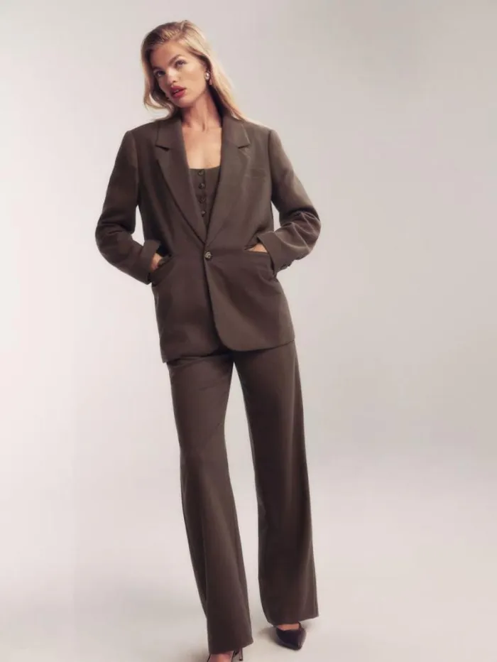 The Reformation Parker Oversized Blazer Brown 8211 Clothing