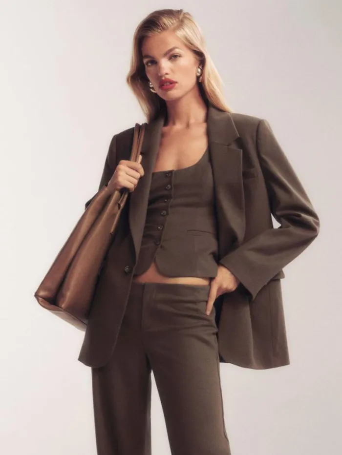 The Reformation Parker Oversized Blazer Brown 8211 Clothing