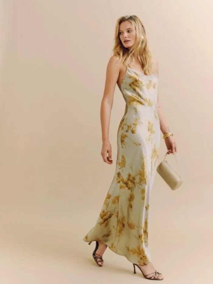 The Reformation Parma Silk Dress Golden Hour 8211 Weddings