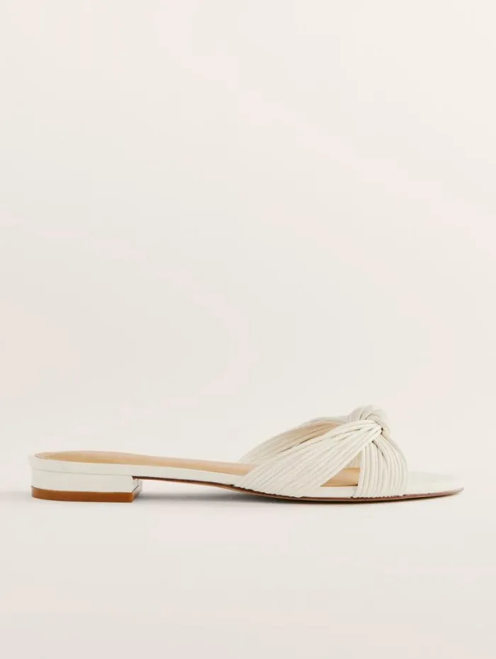 The Reformation Peridot Mignon Knot Flat Sandal White 8211 Shoes