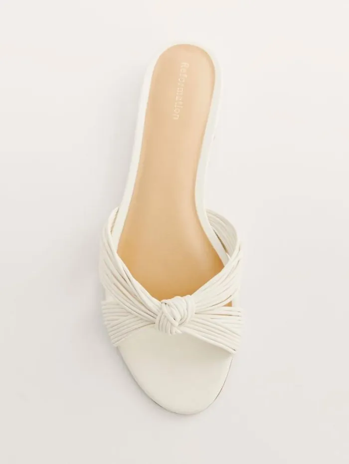 The Reformation Peridot Mignon Knot Flat Sandal White 8211 Shoes