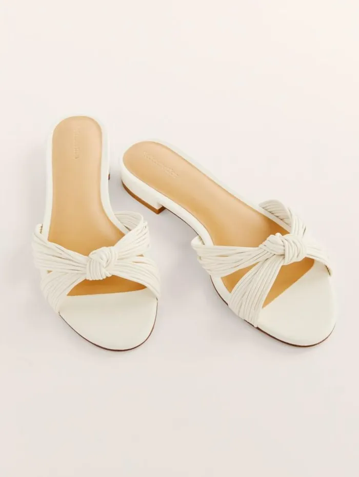 The Reformation Peridot Mignon Knot Flat Sandal White 8211 Shoes