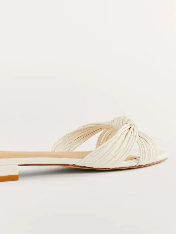 The Reformation Peridot Mignon Knot Flat Sandal White 8211 Shoes