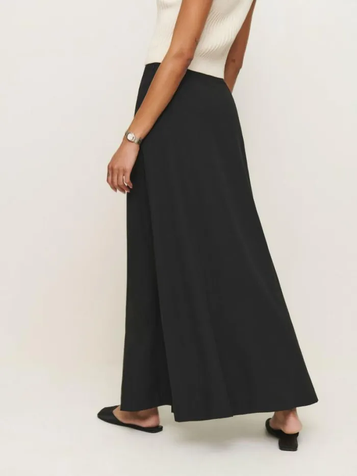 The Reformation Petites Andi Low Rise Maxi Skirt Pitch Black 8211 Clothing