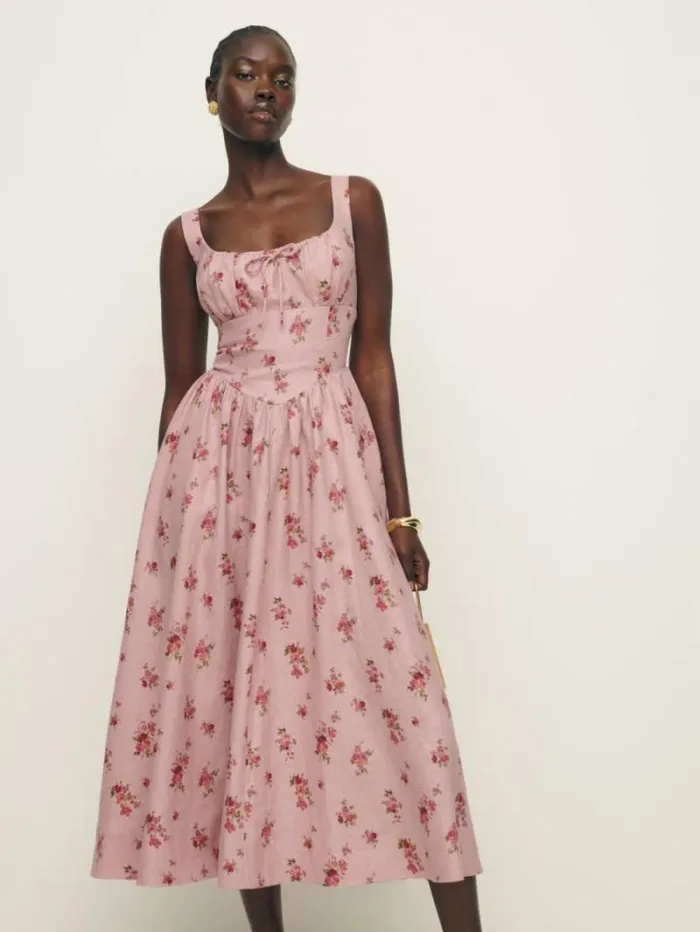 The Reformation Petites Balia Linen Dress Tea Time 8211 Clothing