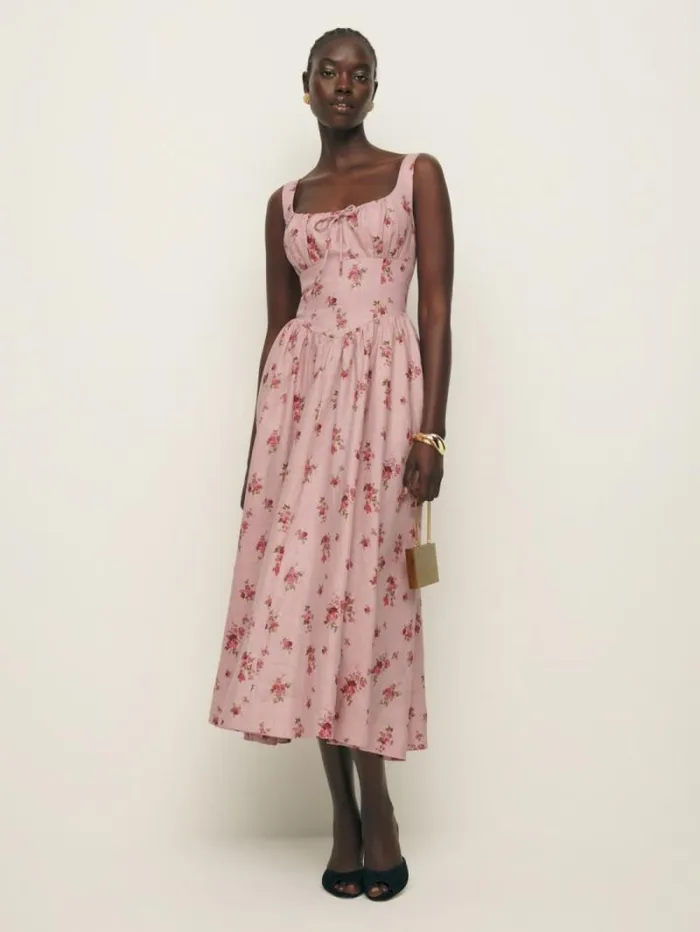 The Reformation Petites Balia Linen Dress Tea Time 8211 Clothing