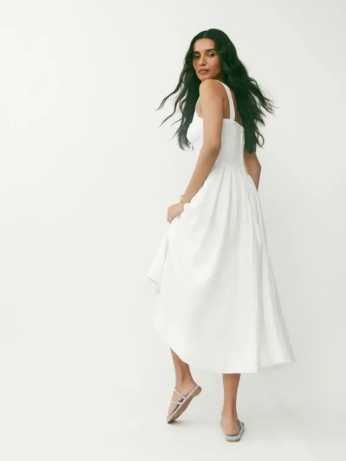 The Reformation Petites Balia Linen Dress White 8211 Clothing