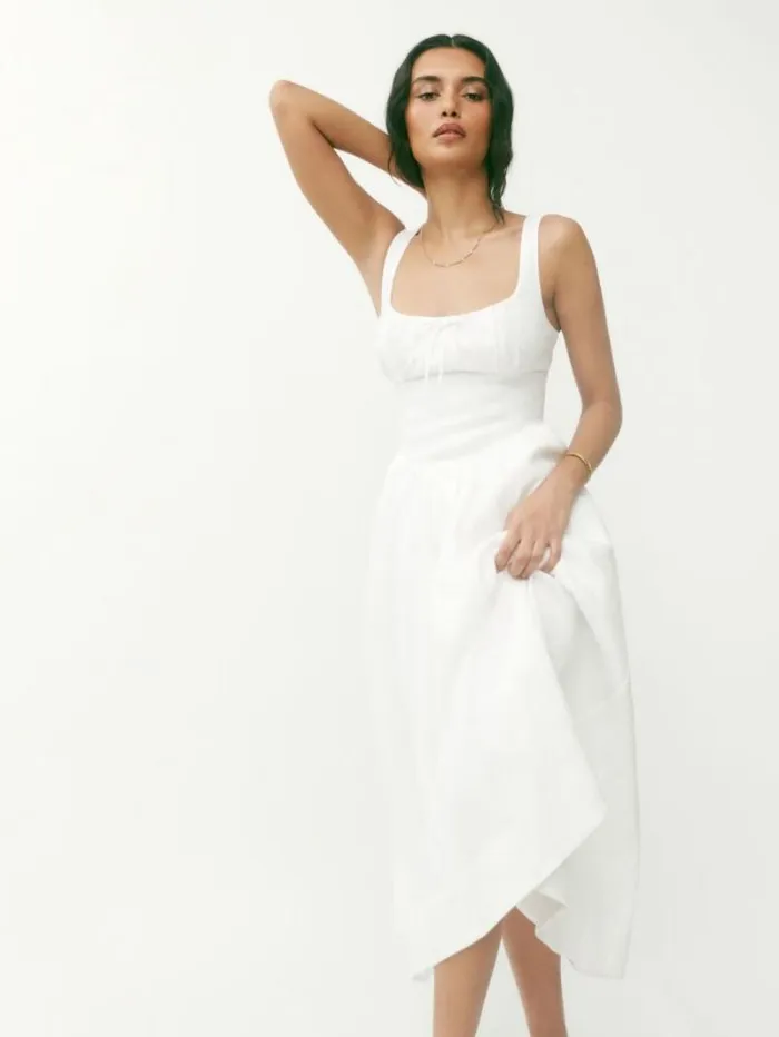 The Reformation Petites Balia Linen Dress White 8211 Clothing