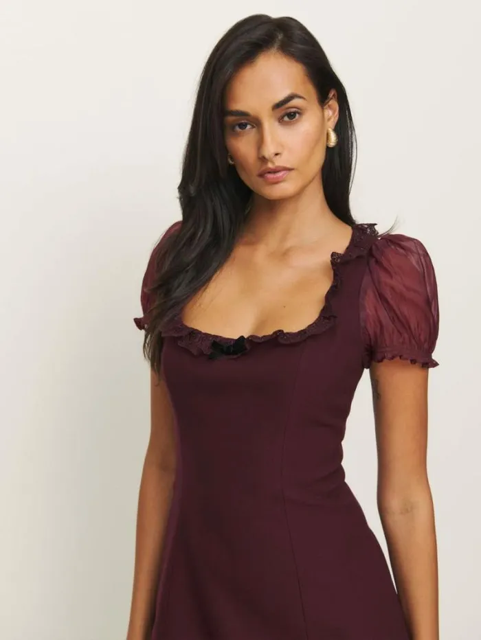 The Reformation Petites Bunny Dress Chianti 8211 Clothing