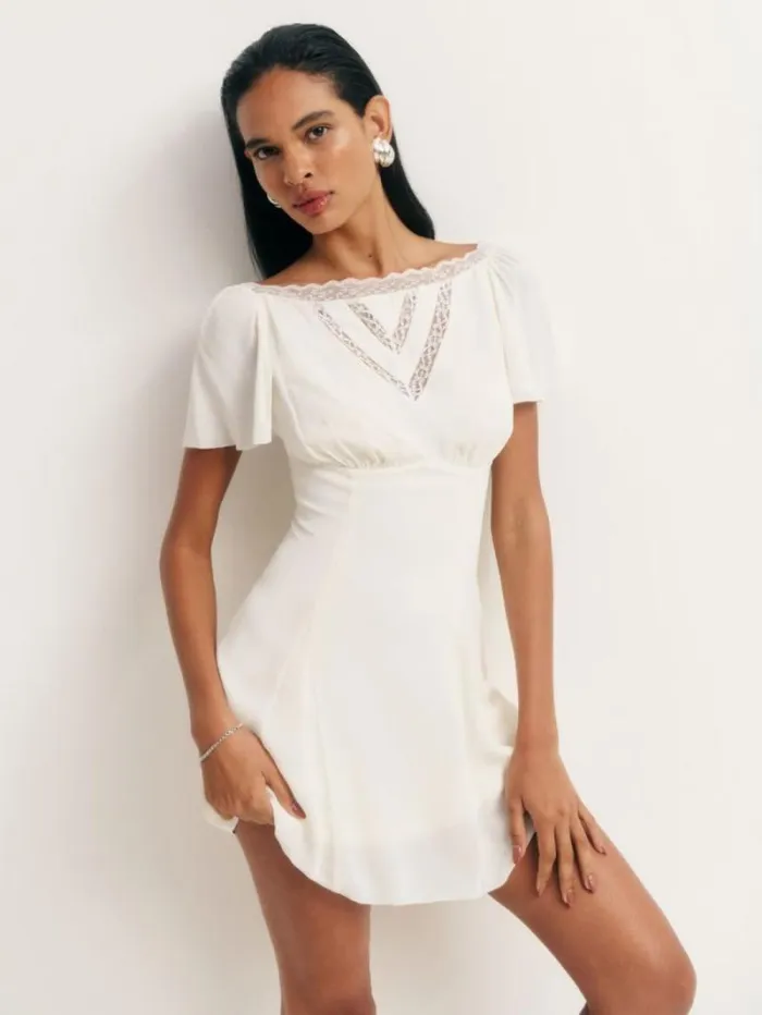 The Reformation Petites Malena Dress White 8211 Clothing