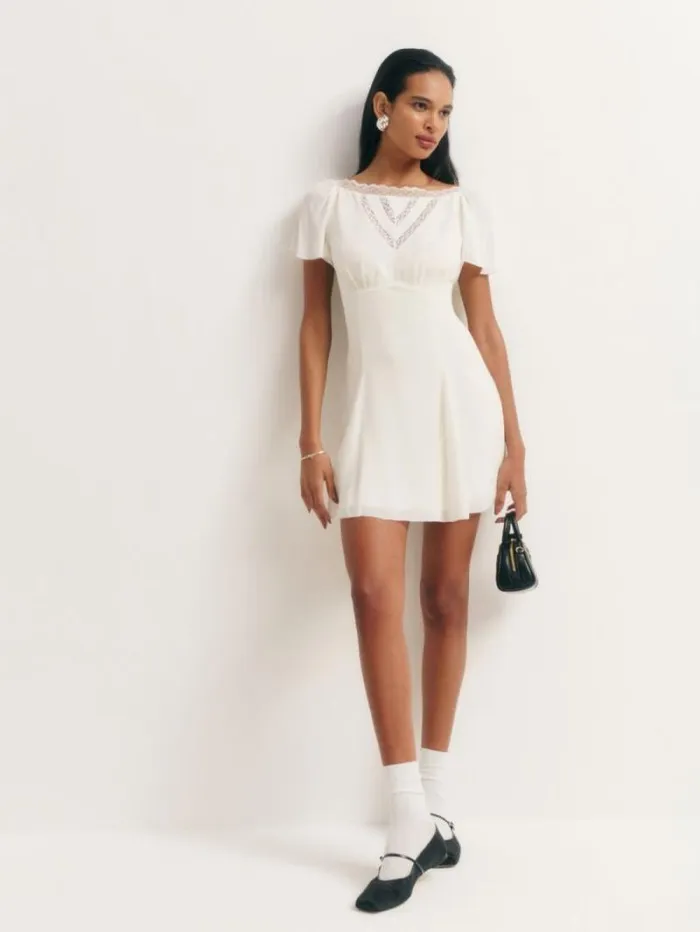 The Reformation Petites Malena Dress White 8211 Clothing
