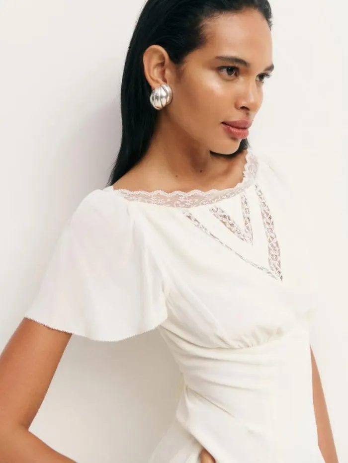 The Reformation Petites Malena Dress White 8211 Clothing