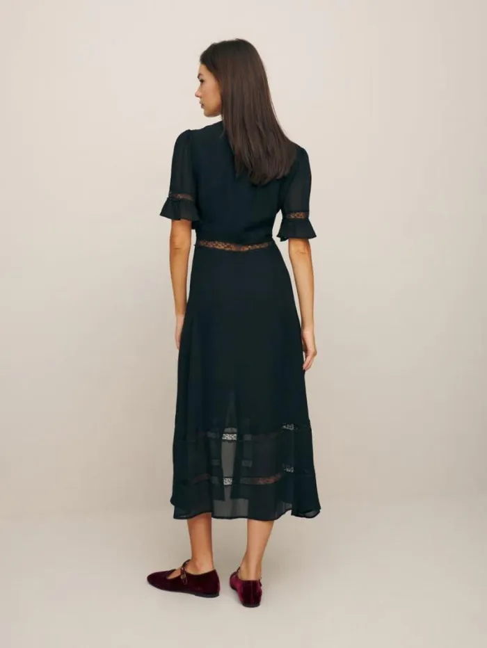 The Reformation Petites Woodson Dress Black 8211 Clothing