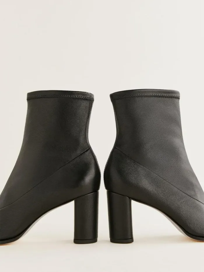 The Reformation Presley Ankle Boot Black Stretch Leather 8211 Shoes