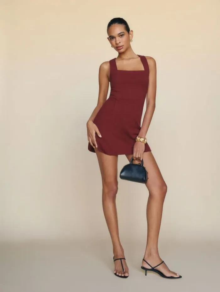 The Reformation Rai Knit Dress Chianti 8211 Clothing