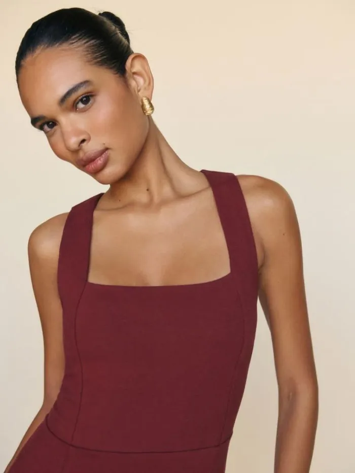 The Reformation Rai Knit Dress Chianti 8211 Clothing