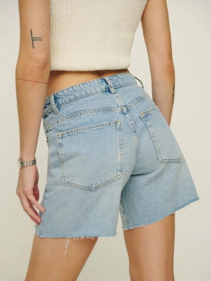 The Reformation Raye Mid Rise Relaxed 6034 Jean Shorts Tenaya 8211 Clothing