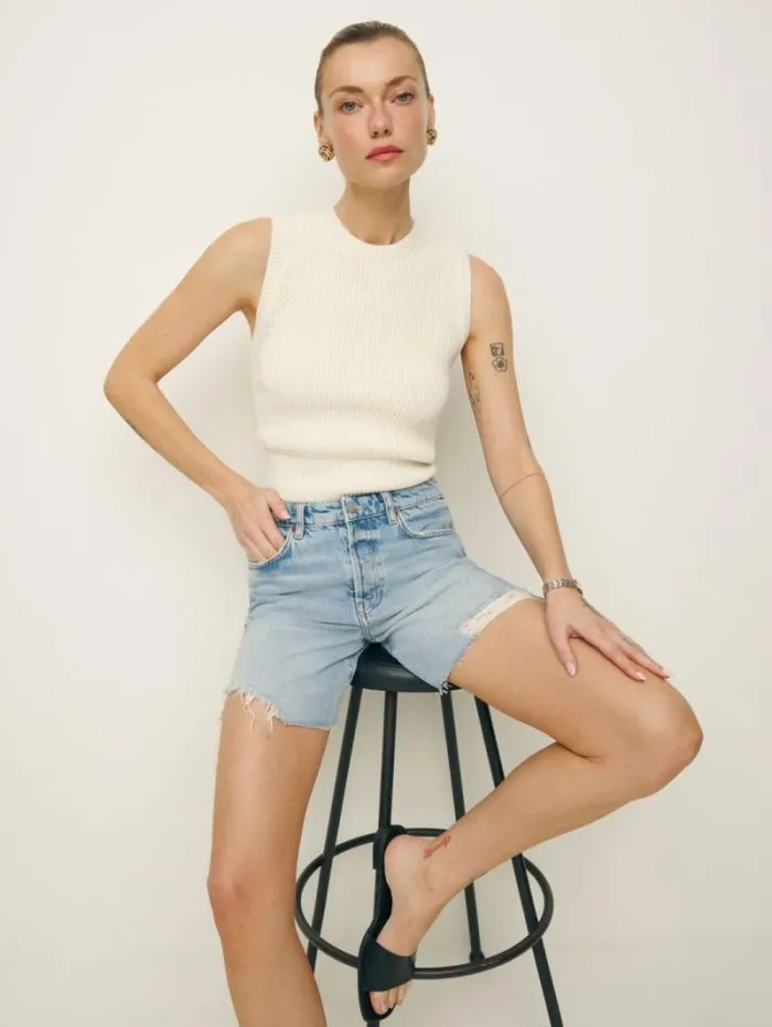 The Reformation Raye Mid Rise Relaxed 6034 Jean Shorts Tenaya 8211 Clothing
