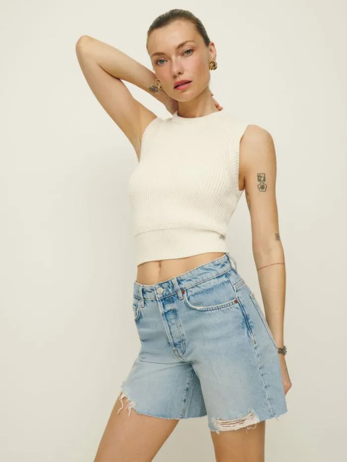 The Reformation Raye Mid Rise Relaxed 6034 Jean Shorts Tenaya 8211 Clothing