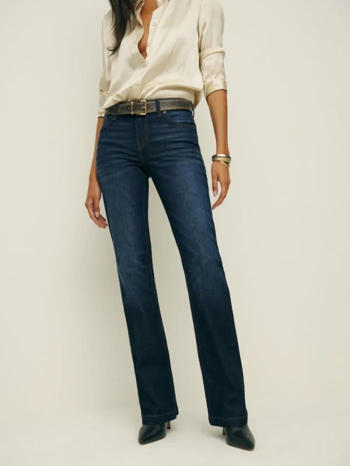 The Reformation Rayna Low Rise Bootcut Jeans Balaton 8211 Clothing