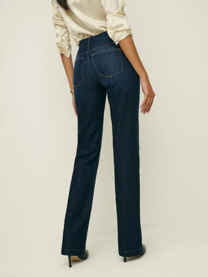 The Reformation Rayna Low Rise Bootcut Jeans Balaton 8211 Clothing