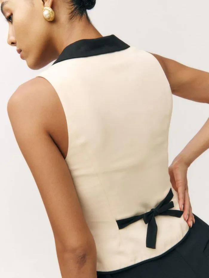 The Reformation Reba Top Sugar And Black 8211 Clothing