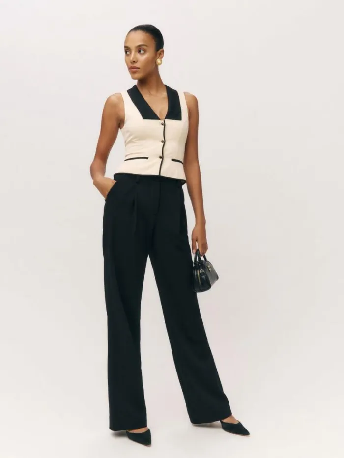 The Reformation Reba Top Sugar And Black 8211 Clothing