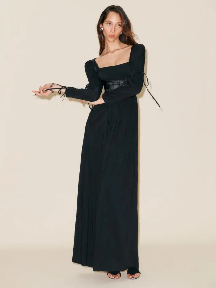 The Reformation Rhea Dress Black 8211 ClothingWeddings