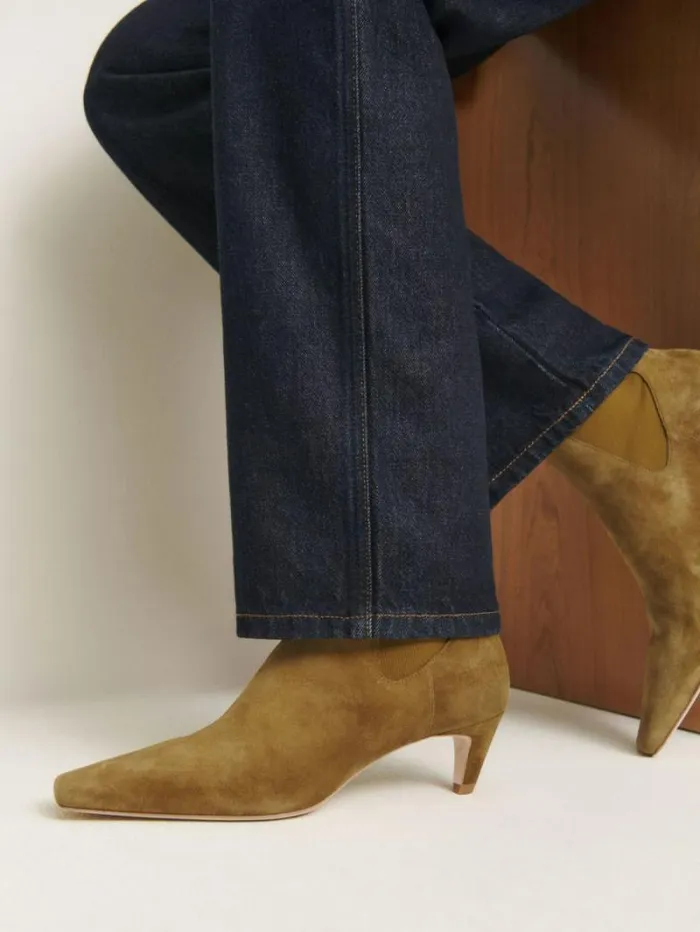 The Reformation Roberta Ankle Boot Bog Suede 8211 Shoes